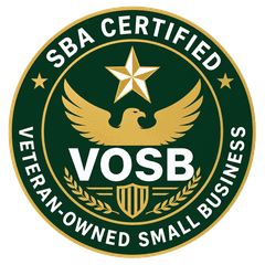 SBA-certified Veteran-Owned Small Business (VOSB)